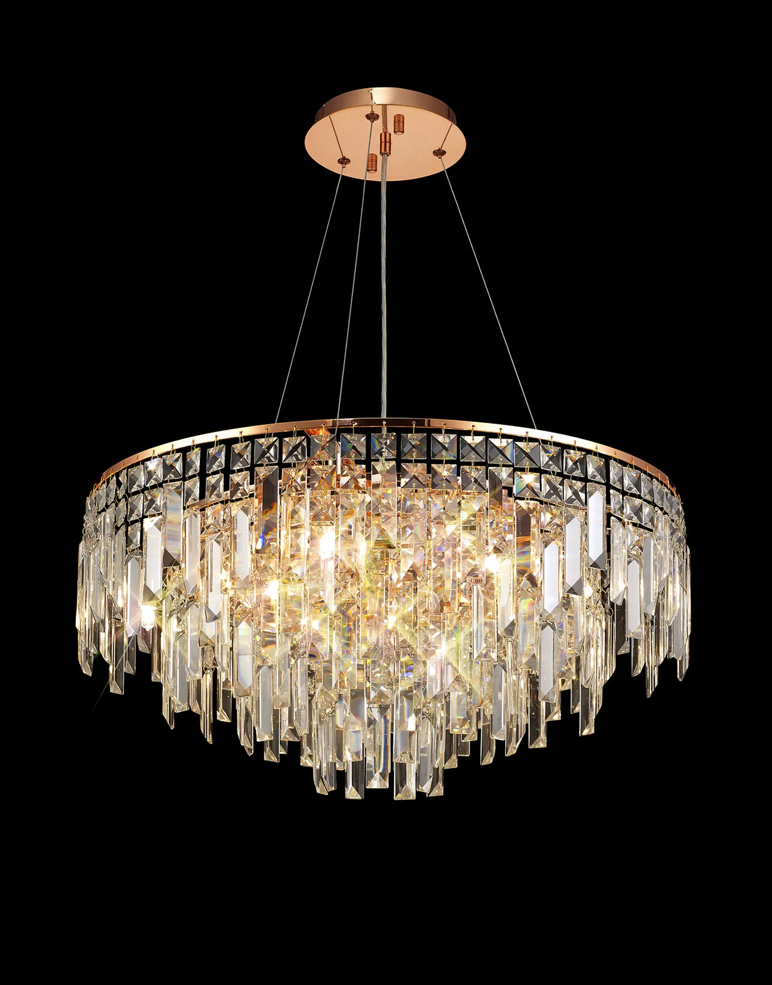 IL31716  Maddison Crystal Pendant 8 Light Rose Gold